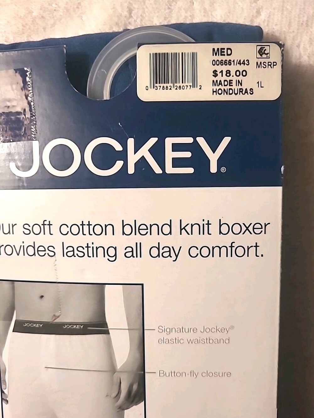 Jockey Men's Blue Knit and Navy Check Woven Boxer Briefs 2 Pack New Size 32-34 - Picture 10 of 12
